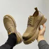 Dress Shoes Summer Ventilate Heren Low Top British Leather Big Head Dik Bottom Non Slip Work Lift Casual Oxford