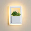 Wall Lamp Rectangle 220x150mm 11W Modern Led Bedside White Color With Plant Lights For Bedroom Living Room Sconce