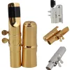 Saxofon Eflat Alto Saxofon Sax Mynstycke Cap Ligature 7 # Nickelplaterad Sier/Gold Plate # 7 SAX MUNPIECT SET MANKLING