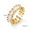 Band Zakol Luxury Rectangle Cubic Zirconia Open Rings for Women White Gold Color Fashion Party Jewellery