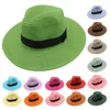 Berets Panama Straw Hat Men Summer Wide Brimmed Outdoor Sun Visor Beach