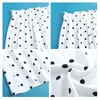 Women's Pants 2024 Summer Korean Commute Elastic High Waist Pocket Loose Straight Printed Polka Dot Casual Chiffon Wide Leg