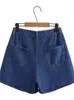 Plus Size Womens Shorts WideLeg With Folds In Summer Thin Denim The NonStretch Jeans For Busty Lady To Wear 240422