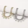 Choker elegant tre skiktade halsband lysande strass vattendropp hänge kvinnor lyxmiddag