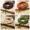 Brins pulseras 108 perles 6 mm de santal naturel bouddhiste bouddha bois prière de prière mala unisexe hommes bracelets bracelets bijoux bijoux