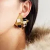 Orecchini da donna di lusso gioielli di colore oro bianco bling chior cz clips grandi orecchini per donne per orecchini di designer per matrimoni da festa