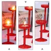 Kerzenhalter 1PC Weihnachten Retro Red Candlestick Hochzeitsfeierglashalter (klein)