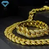 Colliers pendentifs Collier plaqué or Set Hip-Hop Gold Chain