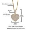 The Bling King Large Serce kształt serca Niestandardowy Rama Rama Ramka wisiorka w zawieszanie tenisowa biżuteria do pary Walentynki Prezent 240411