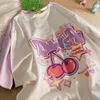 Women T Shirt Fruit Print Harajuku Tshirt Kawaii Loose Short Sleeve Cute Oversized Tee Clothes Y2k Top Anime Graphic T-shirt 240422
