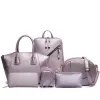 Torby skórzane torebki 6pc Ustaw kobiety biurowe kompozytowe kobiety na ramię luksusowe designerskie torebki torebki