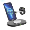 Chargers 22W 3 In 1 Magnetic Wireless Charger Stand pour iPhone 12 13 14 Pro Max Mini Apple Watch Se AirPods Profast Charging Dock Station