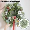 Decorative Flowers 10Pcs Artificial Plants Snow Pine Branches Christmas Tree Garland Decoration DIY Wreath Gift Box Fake Needle For Home