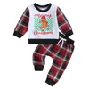 Giyim Setleri Bebek Kız Erkek Noel Giysileri Elk Crewneck Kapüşonlu Sweatshirt Pantolon Toddler Bebek Sonbahar Kış Kıyafetleri