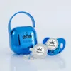 Miyocar персонализированный серебряный металлик Blue Bling Pacifier и Clip Pacifier Set Set BPA Бесплатный манекен роскошный детский душ подарок 240409