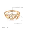 Bänder Syoujyo Hohlkristallblume Frauen Ring 585 Roségoldfarbe exquisites Muster natürlicher Zirkon Braut Hochzeit Feinschmuck Ringe