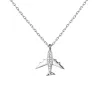 Colliers Hi Man 925 STERLING Silver French Personnalité Français microset zircon avion pendent