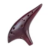 Instrument 12 trous Céramic Ocarina Flute alto C Smoked Burn Submarine Style Musical Instrument avec musique pour la musique Begingner