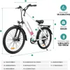 Bikes 26 Electric BikeRange 30Miles(Pedal-assist1)20MphPower By 350W7-Speed Front Shock Absorber Commuter Electric Bicycle Y240423