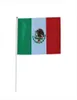 1421cm Mexico flag with white pole and golden tipWhole polyester good quality small National flags 100PCSLOT1931107