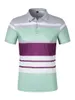 Polos pour hommes Polo à rayures Summer Bouton à manches courtes T-shirt T-shirt Casual Street Fashion Top respirant