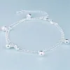 Bracelets KOFSAC New Fashion 925 Sterling Silver Anklets For Women Beach Party Cute Beads Chain Bells Bracelets Foot Jewelry Girl Gifts