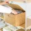 Kosze z wodorostami tkanina do przechowywania ręcznie robione pudełko do przechowywania z pokrywką organizator kosmetyczny prostokątny organizator szafy