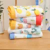 Conjuntos 4 camadas Bamboo Cotton Blanket Baby Muslin Swaddle Kids Banho Toalha Infantil Bedding para recém