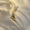 Orecchini Fashion Bell Orchid Flower Orecchini per clip perle perle per donne eleganti senza perforare i polsini per le orecchie dell'orecchio per le orecchie