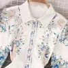 Basic Casual Dresses Ly Varey Lin Spring Women Long Sleeve Single Breasted A-Line Dress Print Blouses Maxi Dres Chic Streetwear Robe 2 Otphf