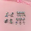 Strands Hapiship Bracelet Daisy Mom Owl Mermaid Tail Dazzling CZ Magic Square Italian Charm Fit 9mm Bracelet Jewelry Making DJ117