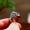 Vintage Pirate Signet Double Knife Skull Rings män Rostfritt stål Viking Compass Ring Biker Amulet Jewelry Gift Drop 240423