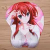 Mouse Pads Wrist Rests Anime Mouse Pad Gaming Cute 3D Wrist Rest Mousepad Sexy High School DxD Cartoon Computer Desk Mat For Office Table Laptop Y240423