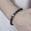 Brins à la mode 12 signes zodiaques bracelets pour femmes vintage 6 mm perle de pierre mâle mâle élastique à la main