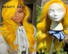 Part Yellow color Long wavy Wigs for White Women new natural soft Synthetic Lace Front Wigs Cosplay Party3021943