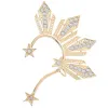 Kolczyki Złote Kolor Crystal Star Parrigns Vintage Hyperbolor Big Ear Mankiety Kolczyki dla kobiet bez przekłuczania biżuterii