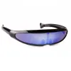 Sonnenbrille Futuristische schmale Cyclops Visor Sonnenbrille Laser Brillen UV400 Persönlichkeit Spiegelte Linsen Kostüm mit Brillengläser Gläsern