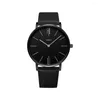 Montre-bracelettes yazole top masculin watch en cuir quartz affaires masculin horloge de bracelet relogio masculino