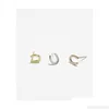 Stud Stud 10Pair S045 Gold Sier Lucky Horseshoe Earrings Horse Shoe Hoof Cute Letter Alphabet Initial U Drop Delivery Jewelry Dhtsb Dhudt