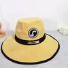 Casual férias pescador chapéu de moda feminina Sun Shade Balde Hats Botão Designer Botão larga Chapé