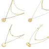 Halsketten Sie Weier Edelstahlkette Choker Neckless für Frauen Herzstern runde Anhänger Halskette koreanische Halskette Frauen Schmuck Schmuck
