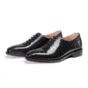 Sapatos de vestido Ouluoer Importação Homens Lace-up Crocodilo Sapato de Casamento Negócio Formal 264G