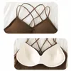 Yoga Outfit Deep V Beauty Back Top Ladies Camisole Slim Fit Sexy Stretch Push Up Bra With Chest Pads Short Tube V-Neck Tops