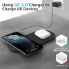 Chargers DCAE 30W Fast 2 in 1 Caricatore wireless per AirPods Pro iPhone 14 13 12 11 XR x 8 stazione di pad di ricarica doppia per SMSUNG S22 S21 S20