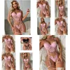 Seksowna set y-ring-ring wystrój koronkowy podwiązka bieliznę 2PCS Suit SISSY SISSY Odzież HKD230814 Upuszczanie odzieży DHW7W