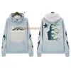 Hellstar Hoodies Sweatshirts Porträt High Street Tide Hip Hop verdickte Athleisure Hand bemalt Taschen Damen Hellstar 6022