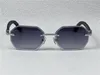 Nowy projekt mody mężczyźni okulary przeciwsłoneczne bez krawędzi kryształ Uv400 Złote jasne kolory soczewki drewniane świątynie letnie okulary 0118 z najwyższą jakością obudowy jakość