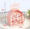 Laser Cut Crown Rose Flower Candy Box Chocolate Wedding Favor Presente Caixas de embalagem