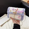 Förvaringspåsar handvävd väska tecknad stjärna dagg hemlagad diy vinter hundra ta crossbody flickvän gåva