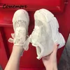 Casual Schuhe Comemore Trainer White Sport High Heels Keile im Freien Schuh atmungsable Frauen klassische Frauen Mesh -Plattform Sneaker